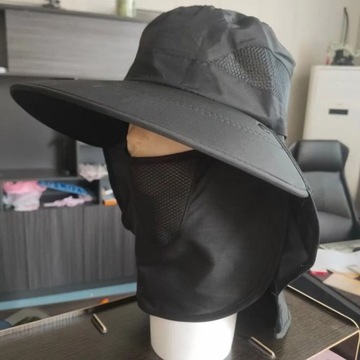 Летняя рыбацкая шляпа с маской для защиты от солнца на открытом воздухе с широкими полями для женщин