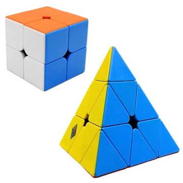 ZESTAW Kostka 2x2 + Pyraminx MoYu ORYGINALNE SZYBKIE KOSTKI + GRATIS