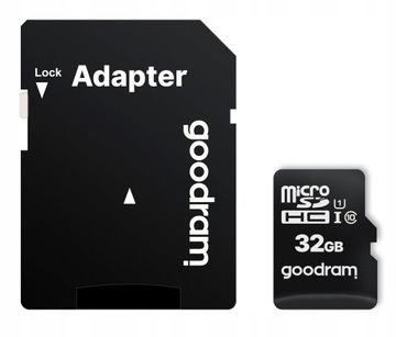 КАРТА ПАМЯТИ Micro SD 32 ГБ MicroSDXC GoodRam Class 10 UHS-I/U1 + адаптер