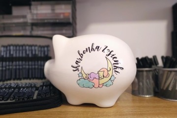 КОПИЛКА, БЕЛАЯ, БОЛЬШАЯ, XXL, ВАША ИНФОРМАЦИЯ С НАЗВАНИЕМ И ГРАФИКОЙ, ДЛЯ ПОДАРКА