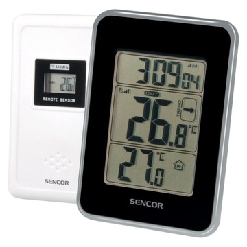 Stacja pogodowa SENCOR SWS25BS zegar prognoza LCD czarna czujnik zewnętrzny