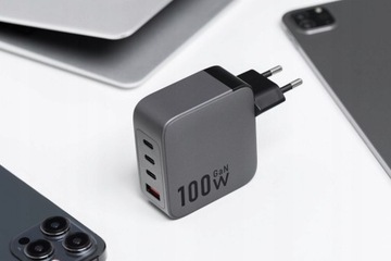 Мощное универсальное зарядное устройство 3x USB-C USB GaN 100 Вт Forcell