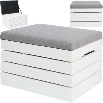 Пуф Игрушка Комод Сиденье Деревянный Комод БЕЛЫЙ Открывающийся Комод