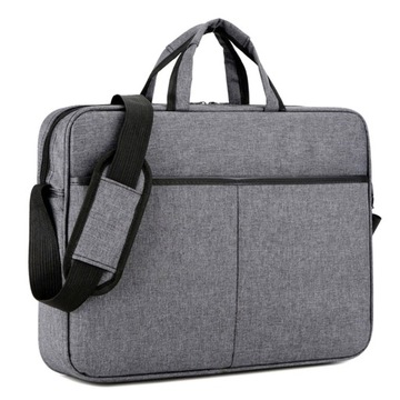 TORBA NA LAPTOPA NOTEBOOKA BIZNESOWA 15,6’’ NA RAMIĘ POJEMNA SZARA TR1A