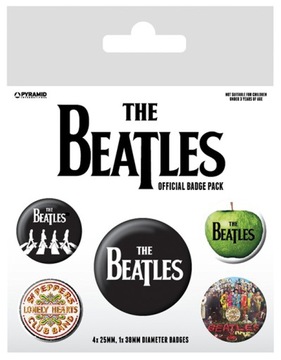 THE BEATLES przypinki zestaw 1+4