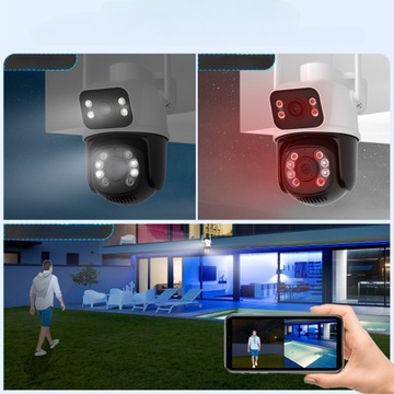 НАРУЖНАЯ КАМЕРА 2 ОБЪЕКТИВА ULTRA HD IP WIFI 8 Мп с двойным отслеживанием движения