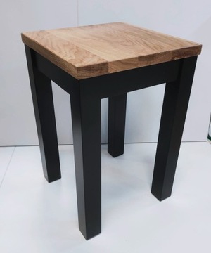 Taboret ERGO DĄB / CZARNY STOŁEK - LITE DREWNO