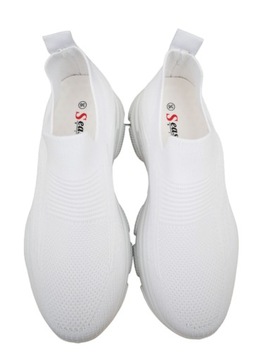 Damskie Buty Sportowe Sneakersy Wsuwane Lekkie Adidasy Seastar Białe r. 37