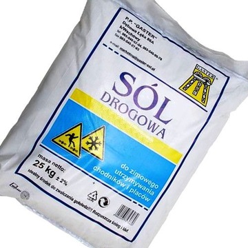 Sól drogowa 25kg Chlorek Sodu Chodniki Drogi Podjazdy