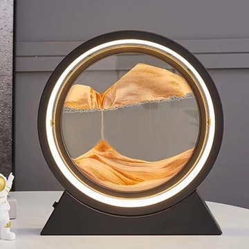 Песочная живопись 3D Вращающиеся песочные часы со светодиодом