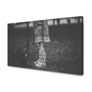 Obrazy na płótnie Czarno-białe Kalosze 100x80 cm