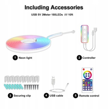 Светодиодная лента Govee H61A0 Neon Rope 3 м Wi-Fi Bluetooth