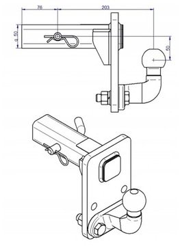 HAK ADAPTER KULA USA 50x50 Jeep Wrangler III 06-18