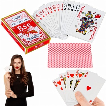 KARTY DO GRY ZESTAW KART POKER POWLEKANE 54SZT