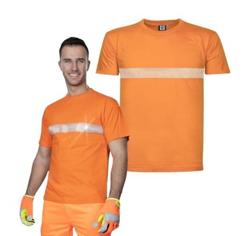 Koszulka Robocza Męska Odblaskowa T-shirt z Pasem Odblaskowym ARDON XAVER L