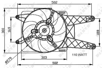 NRF VENTILÁTOR CHLADIČŮ FIAT SEICENTO 1.1 MPI