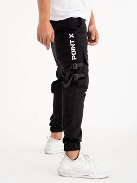 SPODNIE BOJÓWKI Techwear Materiałowe JOGGER Męskie Czarne Point X Cargo XXL