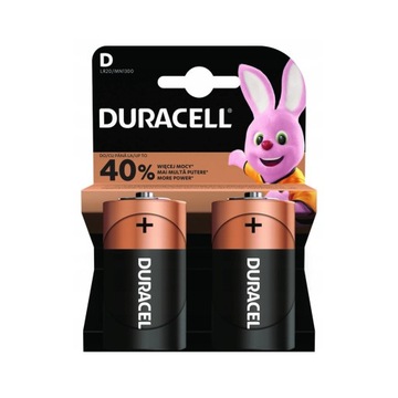 Baterie D (R20) alkaliczna DURACELL 2 szt. Paluszki Grube