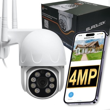 ZEWNĘTRZNA KAMERA WIFI 4MPX ULTRA HD OBROTOWA 4MP CZUJKA RUCHU INTERNETOWA