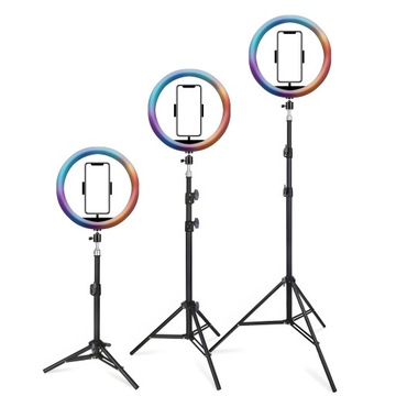 RGB LED КОЛЬЦО ДЛЯ СЕЛФИ КОЛЬЦОВАЯ ЛАМПА ДИСТАНЦИОННЫЙ ШТАТИВ + ДЕРЖАТЕЛЬ ДЛЯ ТЕЛЕФОНА 21