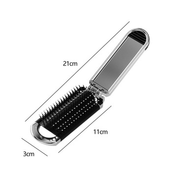 Складная расческа с зеркальной компактной щетиной.