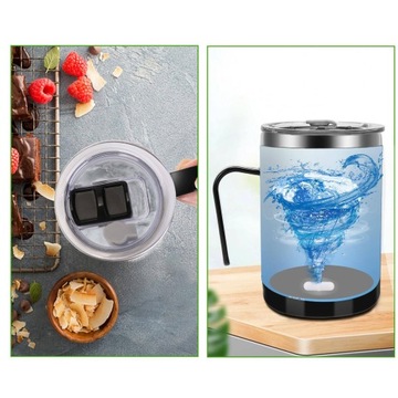 МАГНИТНАЯ КРУЖКА САМОСМЕШИВАНИЯ С КРЫШКОЙ, С ВОЗМОЖНОСТЬЮ ЗАРЯДКИ от USB, 400МЛ