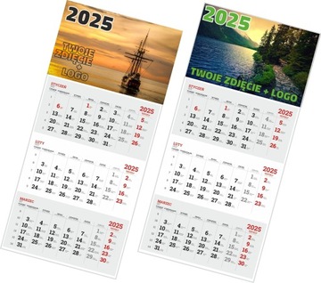ДЕШЕВЫЕ ТРОЙНЫЕ календари на 2025 год с фирменной печатью вашего логотипа, 50 шт.
