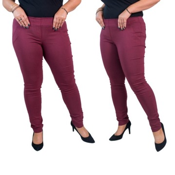 Spodnie MIKSA DŁUGIE 07 bordo Plus Size - 52