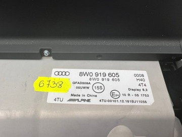 AUDI A4 B9 A5 F5 LIFT WYŚWIETLACZ MMI 8W0919605