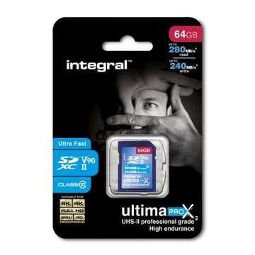 INTEGRAL UltimaPro X2 SDXC 280/240 UHS-II V90 64 ГБ