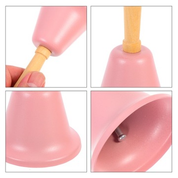 МЕТАЛЛИЧЕСКИЙ КОЛОКОЛЬЧИК С ДЕРЕВЯННОЙ РУЧКОЙ РОЖДЕСТВЕНСКОЕ УКРАШЕНИЕ