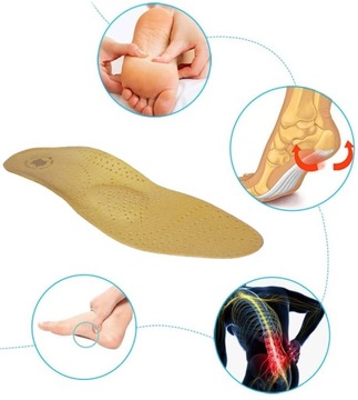 ОРТОПЕДИЧЕСКИЕ СТЕЛКИ ДЛЯ ОБУВИ ПРИ ПЛОСКОСТОПИИ, КОЖАНЫЕ 43