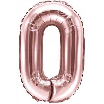 Balon foliowy cyfra 0 ROSE GOLD urodzinowy cyferka ZERO dekoracja 40cm