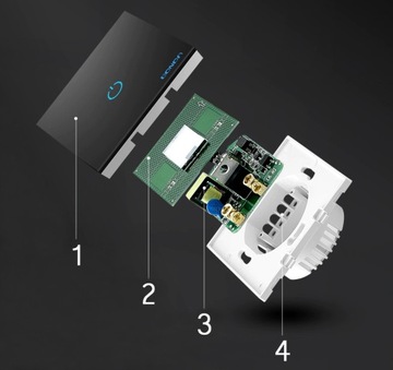 СЕНСОРНЫЙ ВЫКЛЮЧАТЕЛЬ СВЕТА С ОДНЫМ СТЕКЛОМ WiFi