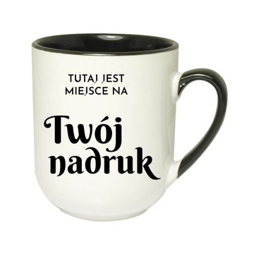 Kubek coffee 290 ml uchwyt i środek czarny z dowolną grafiką logo tekst
