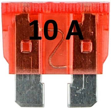 Bezpiecznik samochodowy płytka standard 10A 10szt