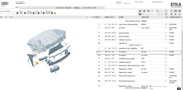 AUDI Q5 II 80A VÝZTUHA NÁRAZNÍKU PRAVÝ ZADNÍ 80A807454