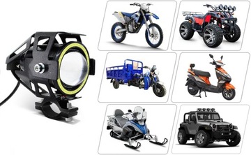 2x ГАЛОГЕННЫЕ МОТОЦИКЛОВЫЕ ЛАМПЫ, КОЛЬЦЕВЫЕ СВЕТОДИОДНЫЕ ФАРЫ