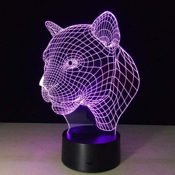 LEOPARD CAT 3D LED НОЧНИК ЦВЕТА USB-ПУЛЬТ ДУ
