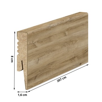 80x16 мм НАПОЛЬНАЯ ПЛАНКА ДУБ ЛАНСЕЛОТ МДФ ДЕКОРАТИВНЫЙ ЦОКОЛ РАДИУС R2