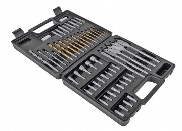 НАБОР СВЕРЛ И СВЕРЛ СПАЛЬНЫЕ СВЕРЛА ДЕРЕВЯННЫЙ МЕТАЛЛИЧЕСКИЙ ЧЕМОДАН 57 EL