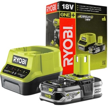 RYOBI АККУМУЛЯТОР 18В 1,5Ач + ЗАРЯДНОЕ УСТРОЙСТВО RC18120-115