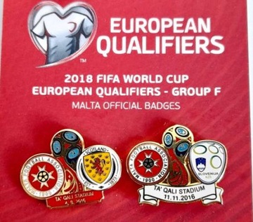 Значки Чемпионата мира по футболу на Мальте, квалификация, Россия 2018, 6 шт.