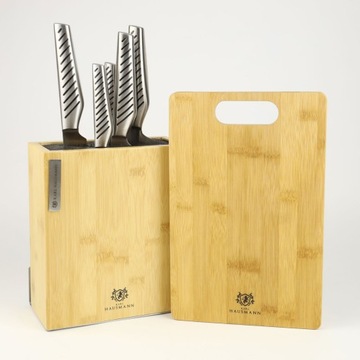 НАБОР БЛОКА НОЖЕЙ УНИВЕРСАЛЬНАЯ МАГНИТНАЯ ПОДСТАВКА С БАМБУКОВОЙ ДОСКОЙ