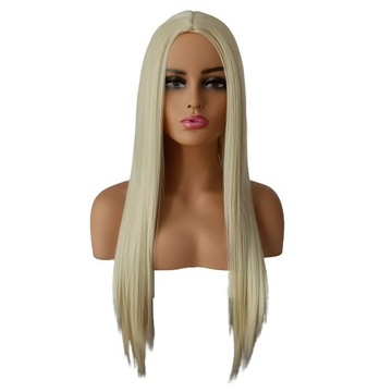 Peruka jasny blond prosta + czepek GRATIS