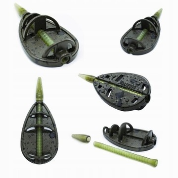 НАБОР4x ГОТОВЫЕ КОРЗИНЫ ДЛЯ КОРМУШКИ IN-LINE DURA FLAT 30 г HAK10+ ЭКСТРУДИРОВАННАЯ ФОРМА