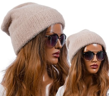 PIĘKNA Czapka Damska BEANIE ALPAKA ZIMOWA POLSKA