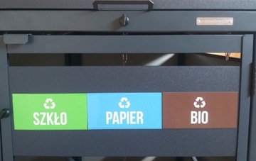 Magnesy do segregacji odpadów, tabliczki, naklejka zestaw x4 szt