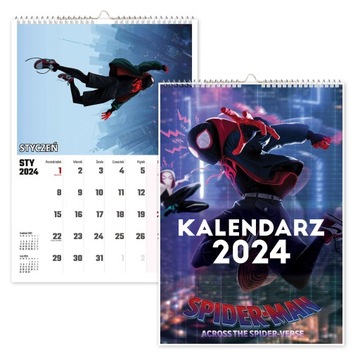KALENDARZ ŚCIENNY 2024 SPIDERMAN MULTIWERSUM A4