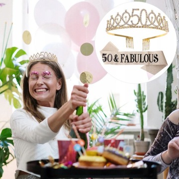 Ramiączka z koroną na 50 urodziny 2 szt